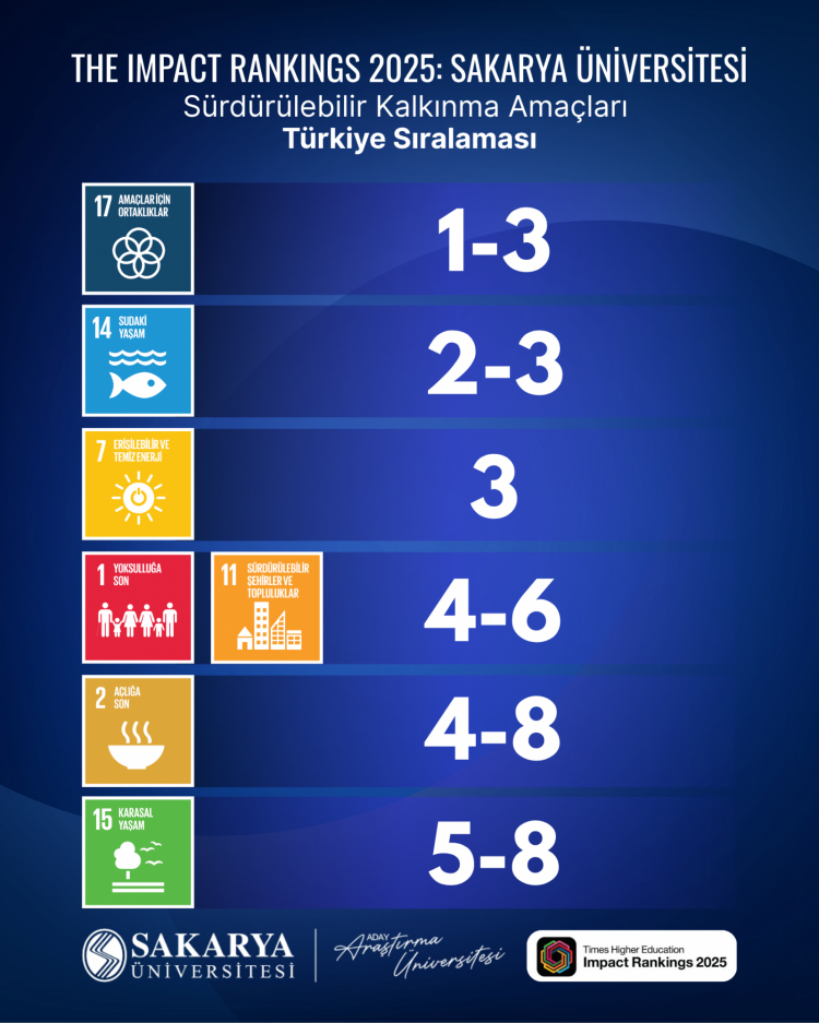 Sakarya Üniversitesi, THE Impact Rankings 2025’te Sürdürülebilirlik Performansını Güçlendirdi